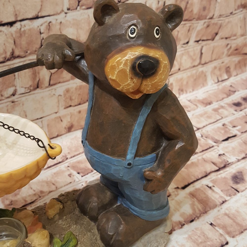 Yankee Candle Co. Burner Hanging Tart Rustic Bear Racoon Acorn Lodge - Picture 6 of 16